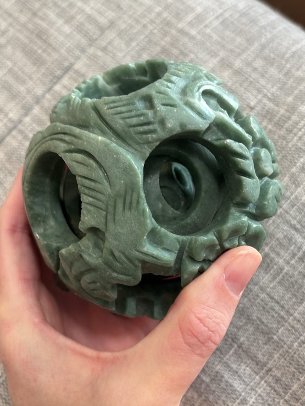 Vintage Chinese Jade Ball Puzzle - Picture 2 of 2